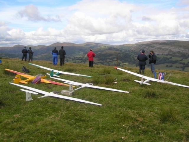 Flying model planes in North Wales